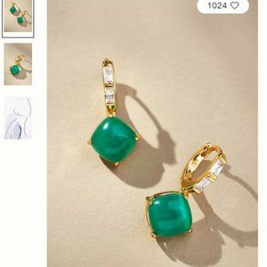 Crystal Hoop Stone Pendant Earrings